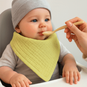 Yeşil Müslin Bandana Mama Önlüğü