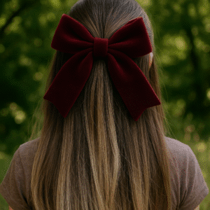 bordo kadife fiyonk toka