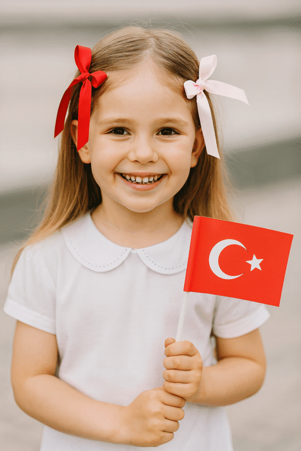 Kurdeleli Saç Tokası Seti Kırmızı-Beyaz 4'lü