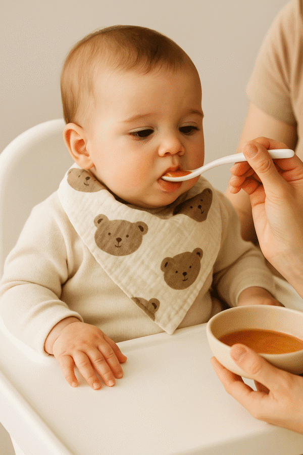 muslin bebek önlüğü Ayıcık Desenli