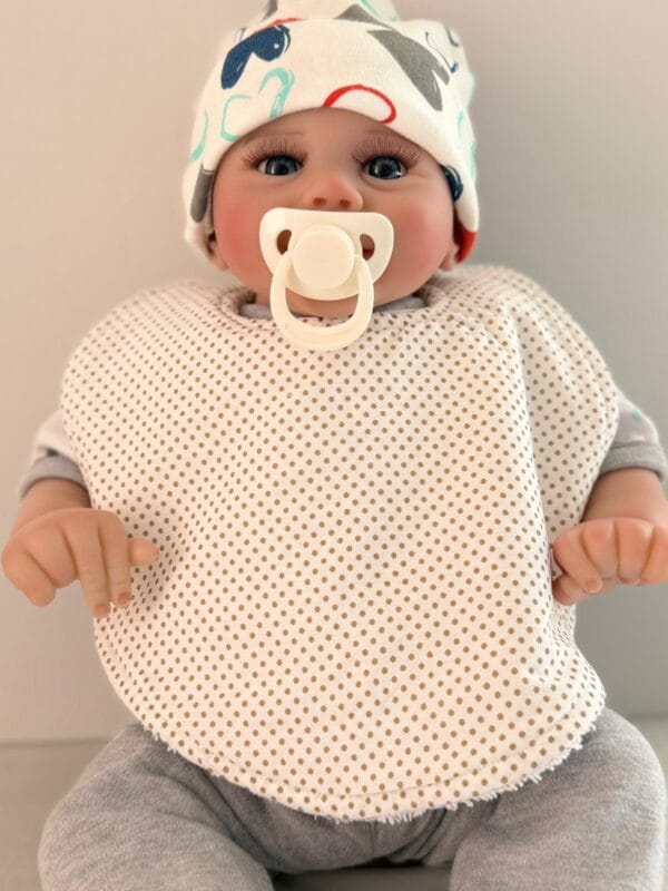 Puantiye Desenli Pamuklu Mama Önlüğü – %100 Pamuklu Bebek Önlüğü - Görsel 5