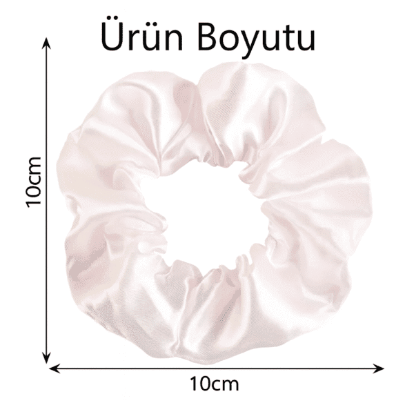 10 cm boyutlu saten scrunchie toka