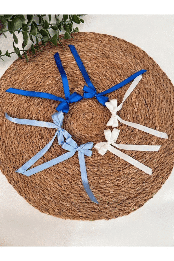 6’lı Kurdele Toka Seti – 4.5 cm Timsah Ağızlı Klips, Renkli Fiyonk Saç Tokası - Görsel 5