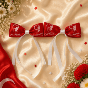 Atatürk Silüetli Kırmızı Çocuk Tokası Önden Görünüm
