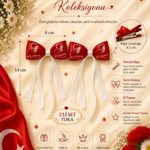 Atatürk Silüetli Kırmızı Çocuk Tokası
