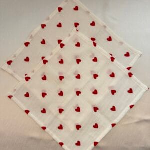 90x90 kalpli müslin örtü ve 28x28 salya mendili ikili set