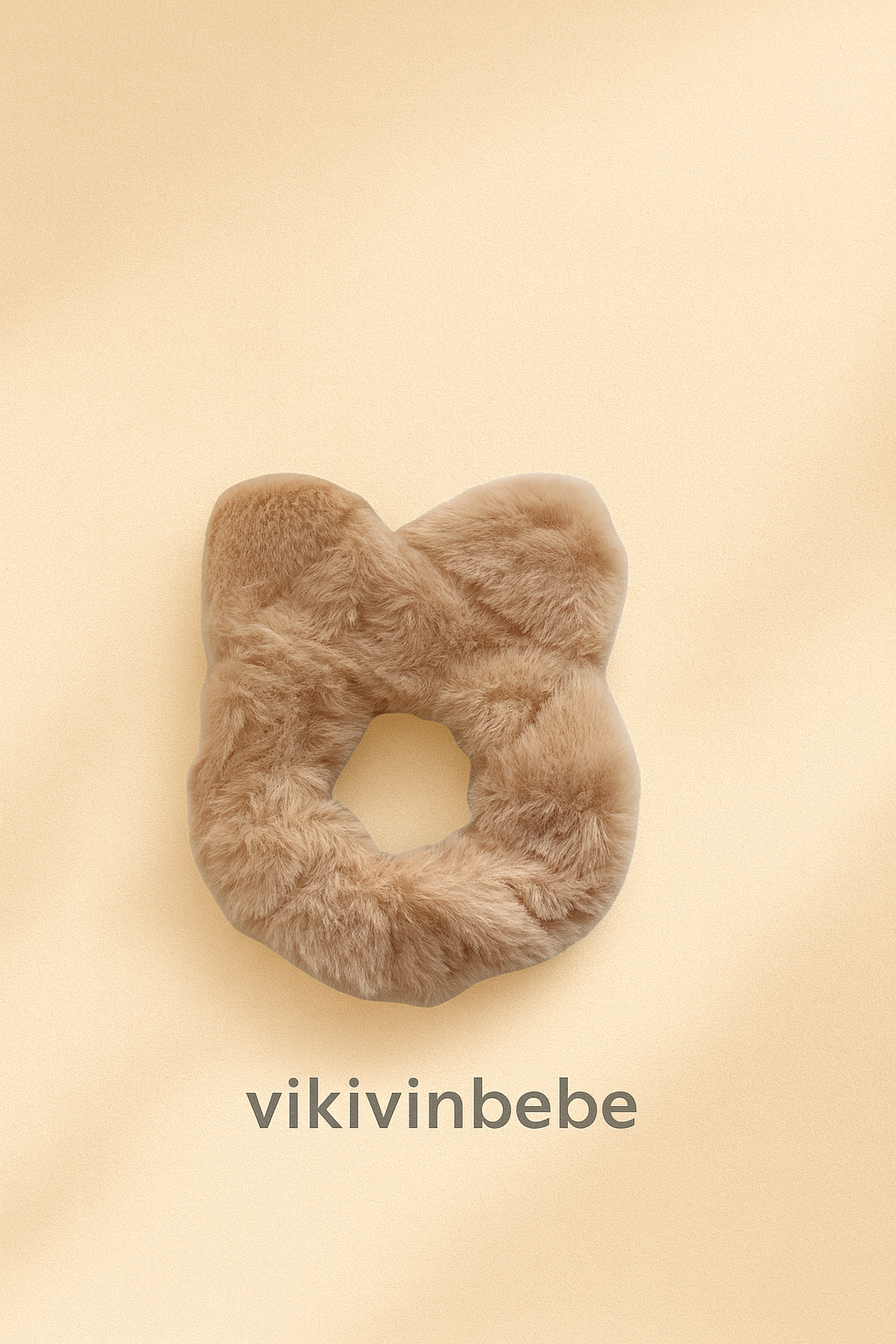 Açık Gri renk kulaklı peluş scrunchie – sevimli kedi kulaklı saç lastiği