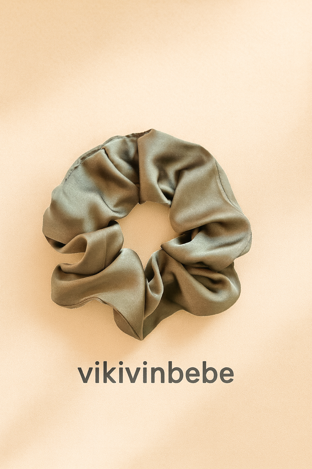 Haki renk saten scrunchie saç tokası – Vikivinbebe