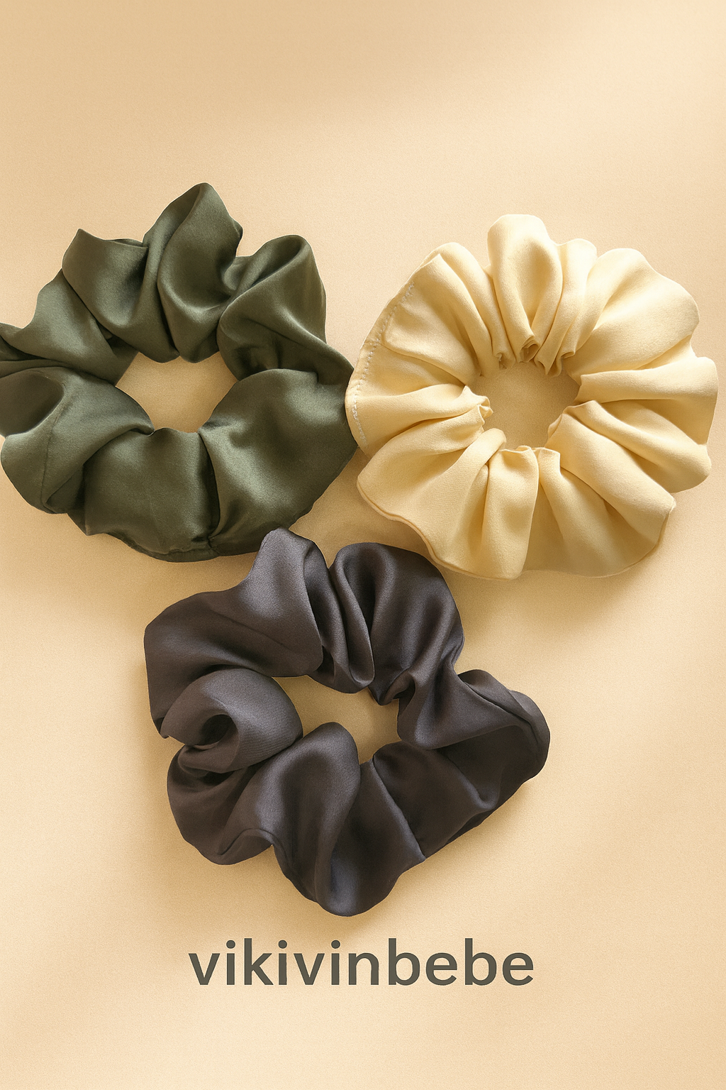 saten scrunchie saç tokası seti