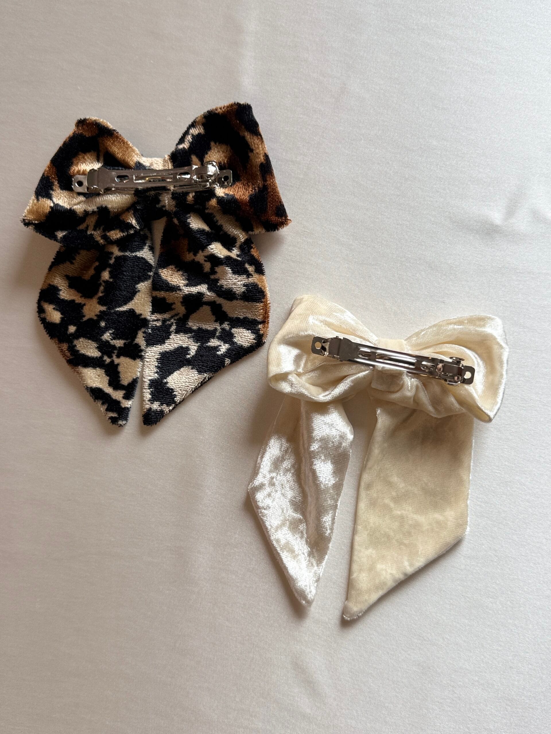 El Yapımı Kadife Fiyonk Toka 2’li Set 8 cm Fransız Otomatik Klips - Görsel 5