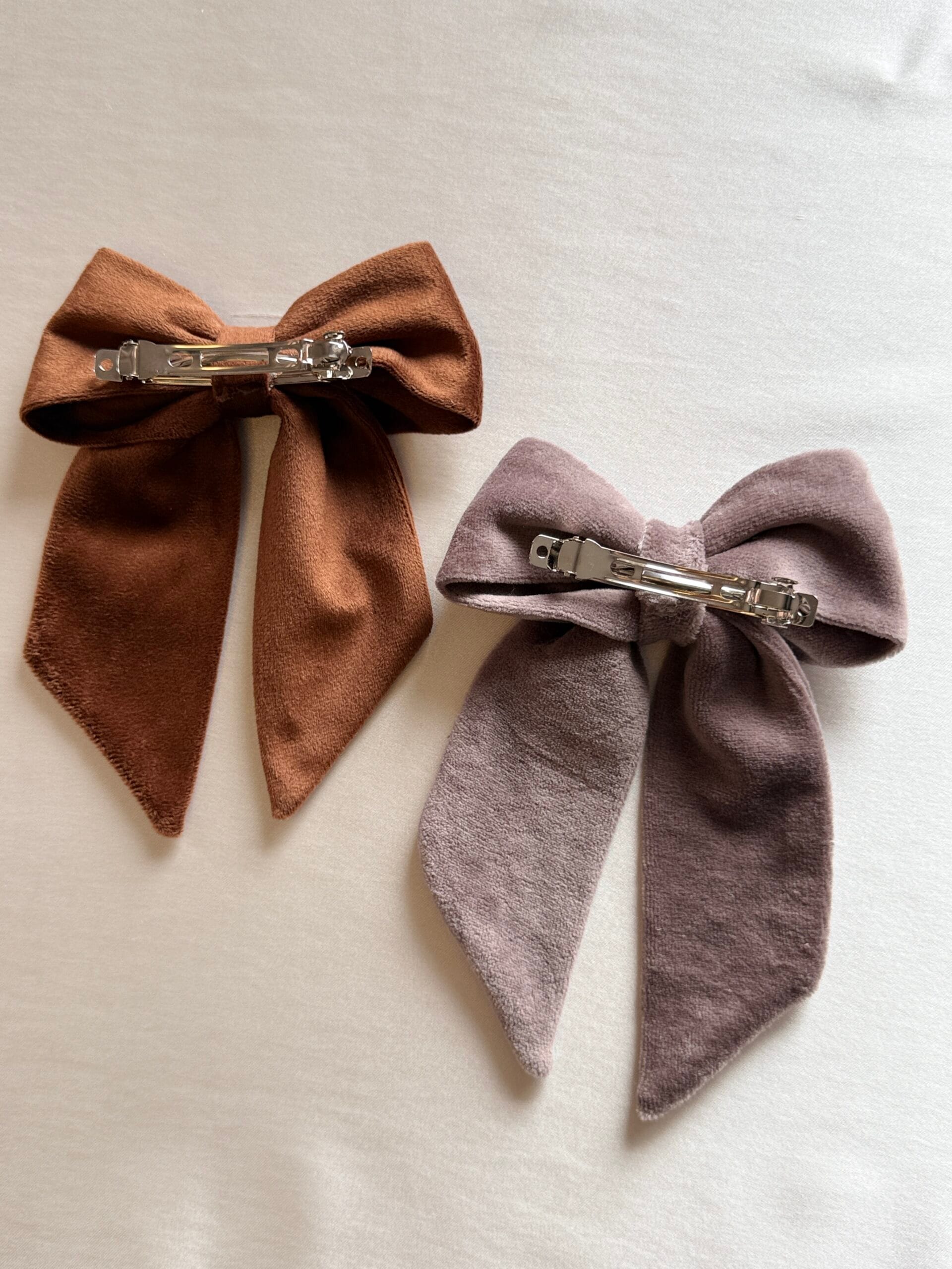 El Yapımı Kadife Fiyonk Toka 2’li Set 8 cm Fransız Otomatik Klips - Görsel 15