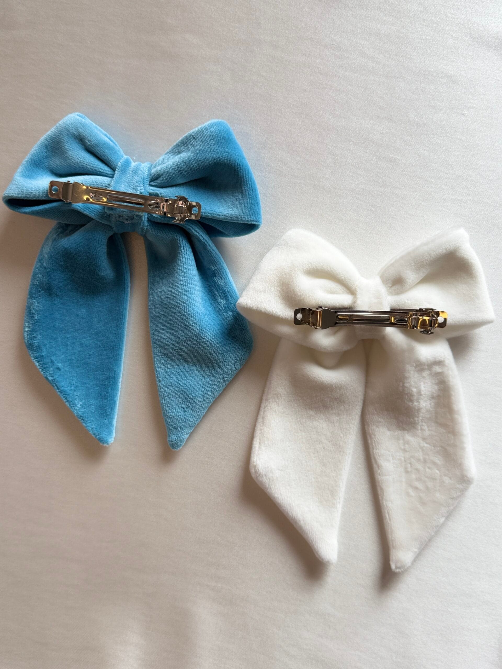 El Yapımı Kadife Fiyonk Toka 2’li Set 8 cm Fransız Otomatik Klips - Görsel 17