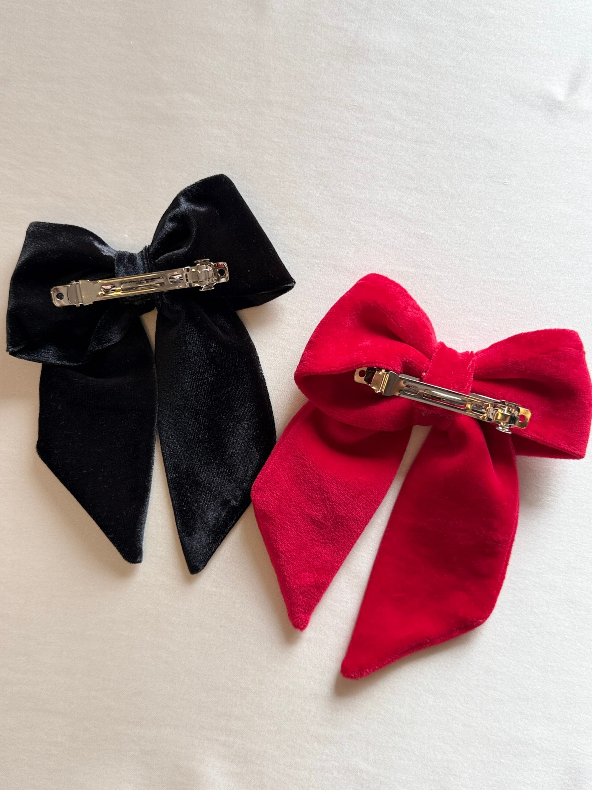 El Yapımı Kadife Fiyonk Toka 2’li Set 8 cm Fransız Otomatik Klips - Görsel 21