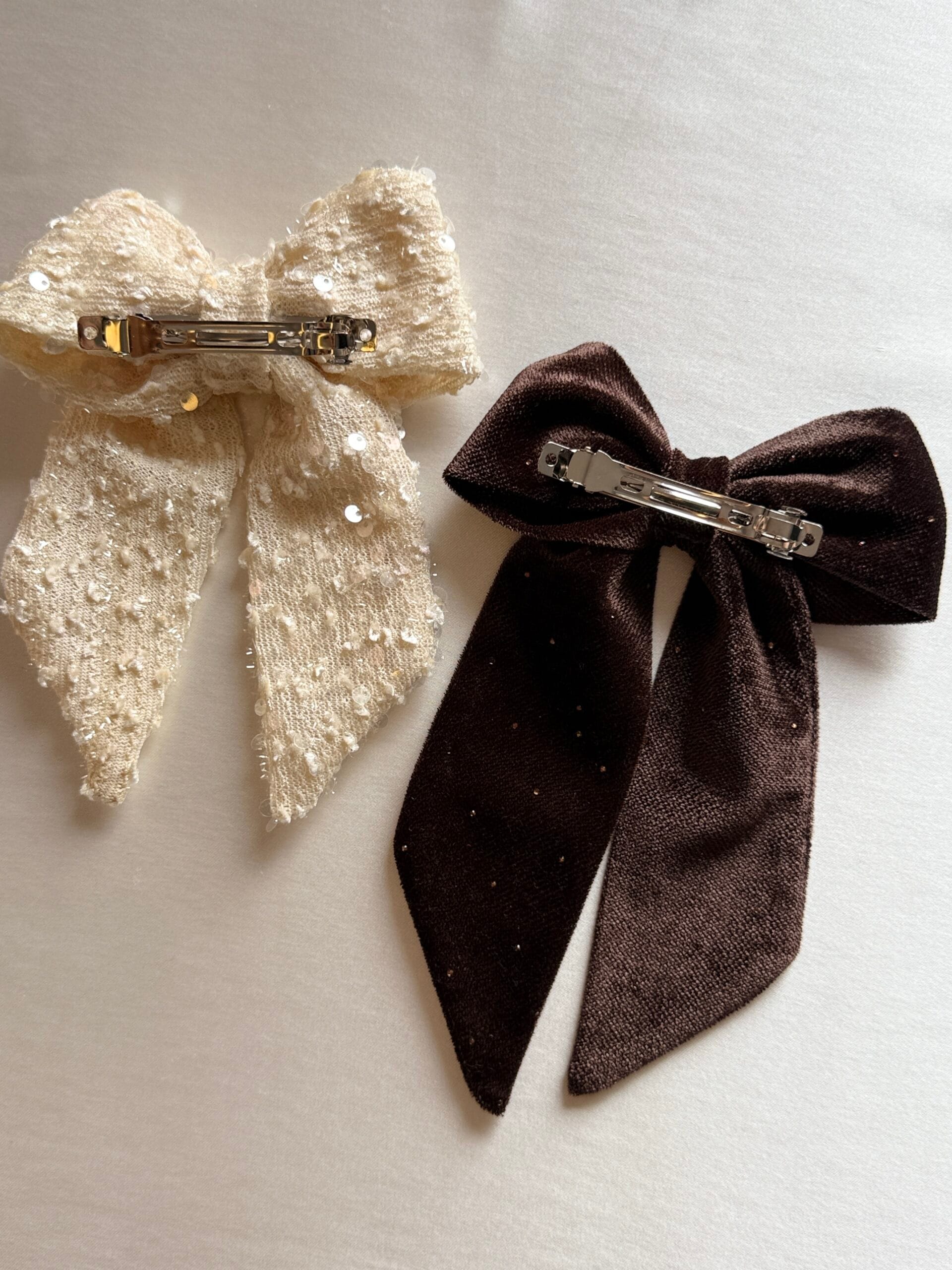 El Yapımı Kadife Fiyonk Toka 2’li Set 8 cm Fransız Otomatik Klips - Görsel 23