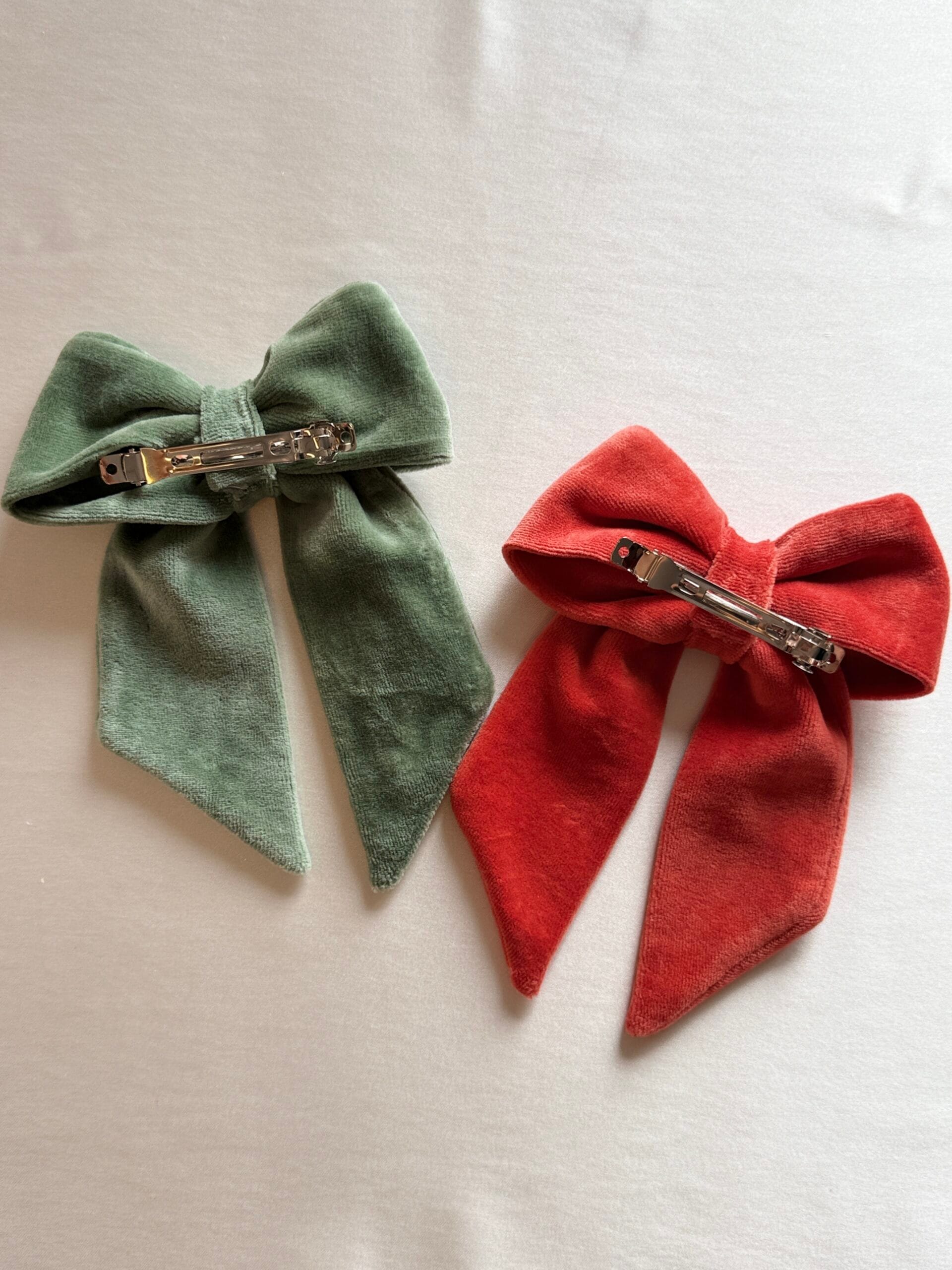 El Yapımı Kadife Fiyonk Toka 2’li Set 8 cm Fransız Otomatik Klips - Görsel 25