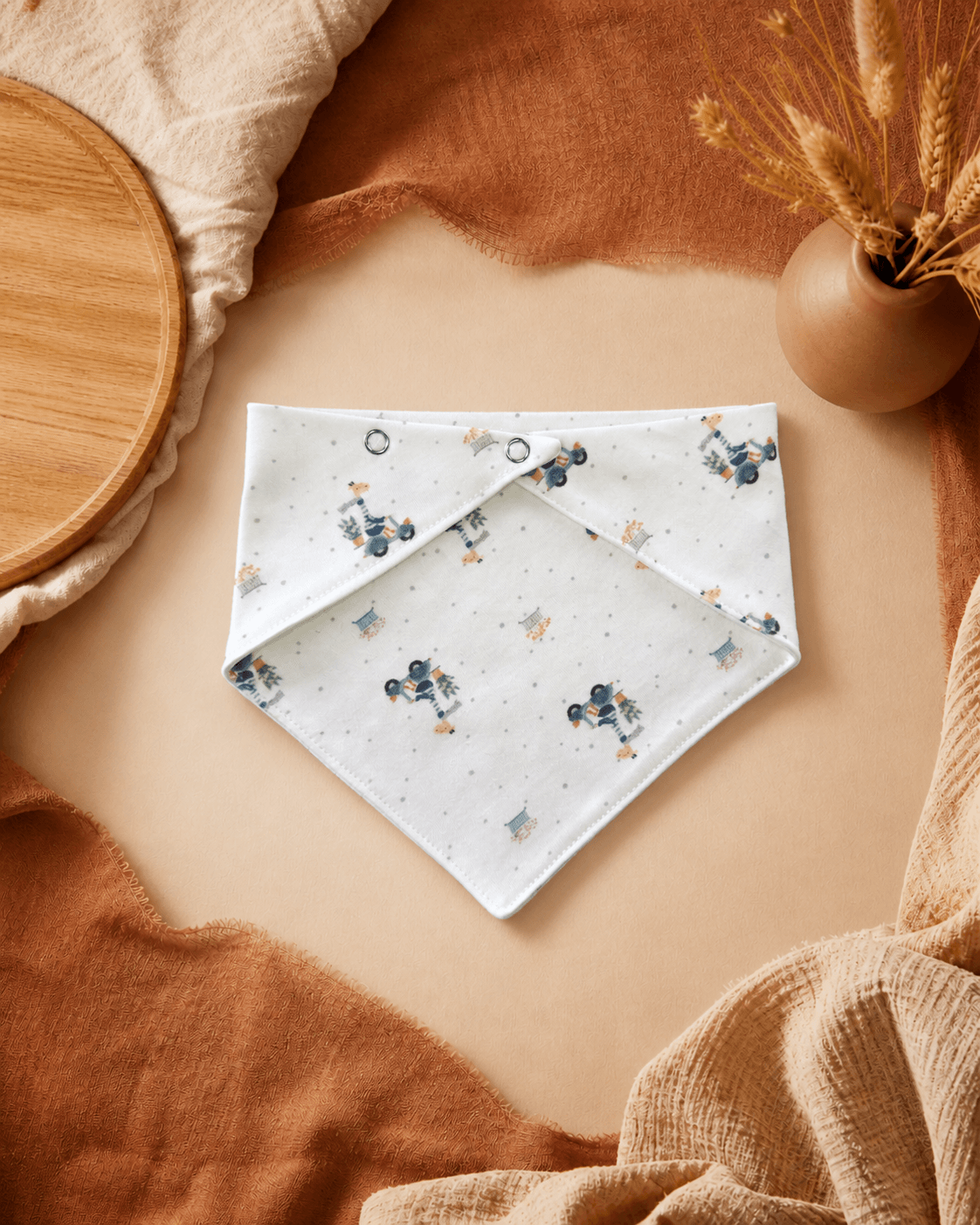 Bebek Penye Salya Önlüğü / Mama Önlüğü | Çift Çıt Çıtlı 10 Farklı Desen - Görsel 5