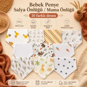 Penye bebek salya önlüğü 10 desen ikinci seri toplu görünümü