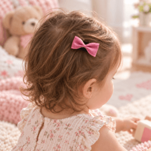 Fuşya Düz Saçsız Bebek Tokası - Vikivin Bebe